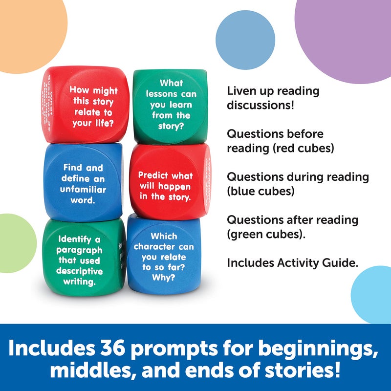 Learning Resources Reading Comprehension Cubes - Set of 6, Kids Ages 6+ Teacher and Classroom Supplies, Reading Aids for Kids - Image 3